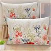 PETTI Artigiani Italiani - Coppia di Federe Cuscino 50x30 cm in Microfibra, Cuscini Arredo Camera da Letto, Divano, Salotto, Set 2 Fodere Copricuscino, Federa Floreale Azzurro, 100% Made in Italy