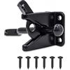 HIFROM Serratura per cancello da giardino con 6 viti da 3 x 26 mm, chiusura automatica per cancelli da giardino, recinto, pollaio, cancello, serratura per porta, porta, serratura di sicurezza, nero