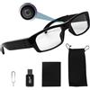 Mahiot Occhiali da fotocamera 32G, occhiali con fotocamera spia con video digitale super sottile 1080P Smart Glasses Lens per sport all'aria aperta