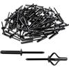 BEASAFY 60 pezzi rivetti ciechi, set di rivetti ciechi in alluminio, rivetti neri, rivetti pop Tri Fold Exploding, set di rivetti per industria, costruzione, mobili, automobile