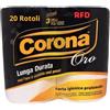 RFD Carta igienica Corona oro - Confezione da 20 Rotoli - 3 Veli - Lunga Durata e Profumata