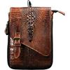 Le'aokuu Uomini Vera Pelle Viaggio Hip Bum Marsupio Hook Borsa a Tracolla Custodia per Telefono 611 (611-6 Coccodrillo Cammello Di grandi dimensioni)