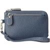 PORRASSO Pelle Portamonete Mini Portafoglio Donna Portatile Coin Bag PU Porta Carte di Credito con Cinturino da Polso Blu