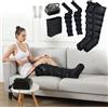 Generic Massaggiatore per gambe con compressione ad aria, pressoterapia per casa stivali compressione pressoterapia, rinforzo di circolazione per piedi, gambe, vita (nero, 2 legs+2 arm+1 waist)