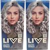 Schwarzkopf LIVE Ultra Brights Silver Hair Dye, Steel Silver 098 PACK OF 2