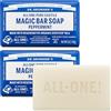 Dr. Bronner's Sapone biologico alla menta piperita pura di castiglia, confezione da 2 (2 x 140 g)