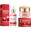 Lixuitme Siero Antirughe + Crema Viso con Sangue di Drago, Facial Cream, Trattamento Intensivo Riduzione Rughe, Idratazione Rassodante, Miglioramento Elasticità Cutanea, Azione Levigante per Pelli Mature