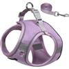 AIITLE Pettorina e guinzaglio per cuccioli per passeggiate, imbracatura per cani Step in, articoli per animali domestici morbidi e traspiranti, per cani di piccola taglia e gatti domestici Viola XXXS