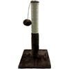 Webeasy Tiragraffi per gatti alto 48 cm, con corda in sisal rivestita in morbido peluche liscio, antigraffio verticale [Full Strectch], design moderno, altezza 48 cm (marrone)