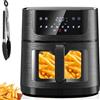 AOSFGE Friggitrice Ad Aria 4.5 Litri, Air Fryer con Finestra Visibile, Friggitrice ad Aria Calda con 8 Preimpostazioni,1350W Friggitrice Senza Olio con LED Touch Screen, Tecnologia Perfect Cook, Timer