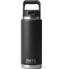 YETI - Borraccia Rambler con cannuccia, in acciaio inox con isolamento sottovuoto, con tappo a cannuccia ermetico, colore: nero, 769 ml (26 oz)