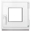 Framex Finestra per cantina, piccola finestra, bianca, larghezza x altezza: 40 x 40 cm (400 x 400 mm), 2 scomparti (32 mm), girevole DIN destra, di alta qualità, tutte le dimensioni