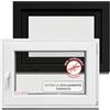 Hommler Finestre antracite 40 x 40 cm 2 vetri - tutte le dimensioni finestre in plastica (60 mm prof) - DIN R - finestre per cantine di casa, finestre del garage, casetta da giardino - sistema girevole a