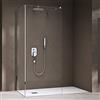 doporro Box Doccia Walk-In 80x120cm, Parete Doccia Anticalcare in Cristallo Trasparente da 8mm con Braccio Sostegno Telescopico in Acciaio BremenL01K MMBR3