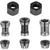 Oiieco Set di 6 mandrini per fresa, 6 mm, 6,35 mm, 8 mm, in acciaio con 2 dadi, compatibile con router Katsu, accessori per router Makita, per fresa, incisione, taglio del legno