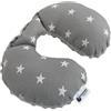 Medi Partners Cuscini da Viaggio Bambini Cuscino per Collo Seggiolino Auto - 100% Cotone Minky Bambino Poggiatesta Cervicale Testa Neonato Aereo Pillow (Stelle con Minky grigio)