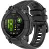 GIOPUEY Cinturini Compatibile con Garmin Instinct 3 50mm, Morbido Silicone Cinturino [Resistente all'Usura] [Traspirante] - Black