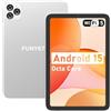 FUNYET Tablet 10 Pulgadas Android 15, 8 GB RAM + 128 GB ROM, Tablet Octa-Core, Widevine L1 | 6000mAh | 1280 * 800 IPS | GMS | 5G Dual Band WiFi | BT 5.0 | GPS | Type-C (Plata)