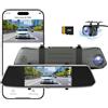 CHORTAU Dash cam auto Telecamera per Auto da 7 pollici Touchscreen Full HD 1080P, Telecamera Grandangolare Anteriore e Telecamera Posteriore impermeabile, con Sistema di Monitoraggio Inverso