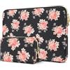 DOMISO Custodia PC Portatile Sleeve 17,3 Pollici,Impermeabile Fiori di Rosa Stampati Laptop Borsa Porta PC Computer con Borsa Accessori Compatibile con 17,3 Pollici HP ASUS dell Microsoft,Nero