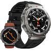 SIEMORL Smartwatch Uomo - Impermeabile 50M, GPS a Doppia Frequenza, Chiamate Bluetooth, Display AMOLED 1.43, Bussola, Monitoraggio Sportivo - Compatibile con Android e iOS