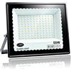 Tkdaksy Faro LED Esterno 50W, Bianco Freddo 6500K, IP66 Impermeabile Faretti led esterno, 5000LM Faretti LED Esterno, per Giardini, Cortili, Garage, Tetti, Terrazze, Parcheggi, Piazze e Banchine