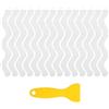 Mynoozi 36 strisce adesive antiscivolo, a forma di onda, con raschietto, adesivi antiscivolo per vasca da bagno, doccia, scale, sauna, cucina (incolori)