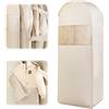 Yiomxhi Custodia Porta Abiti da Appendere con Cerniera a Compressione, Copriabiti Salvaspazio per Cappotti, Traspirante Borsa Portaabito, Copertura Vestiti Copri Abiti per Giacca, 1Pc (Beige)