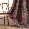 USTIDE Tenda a pannello etnica chic rustica boho tribale vintage geometrica shabby chic tenda con nappe per camera da letto soggiorno tasca per asta tenda semi oscurante 150 x 160 cm
