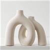 Eachave Vaso in ceramica stile Boho in color crema per fiori - Set di vasi decorativi per soggiorno, tavolo da pranzo, consolle del corridoio e caminetto, decorazione moderna per comodini e scaffali