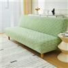 SUIOKPO Copridivano Elasticizzato A 3 Posti Copridivano Senza Braccioli Rimovibile Universale Copridivano Futon Jacquard Tinta Unita per Soggiorno Lavabile,Verde