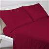 Biancheria&Casa Lenzuolo sopra Piano Matrimoniale Maxi Made in Italy Puro Cotone di Percalle Bordeaux