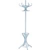 GYMAX Attaccapanni da Terra, Appendiabiti in Legno con Portaombrelli e 12 Ganci, 51 x 51 x 184 cm (Grigio)