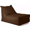 Avalon - Pouf Chaise Longue da Esterno Badd S Jive, Pouf Poltrona Comoda e Impermeabile, Grande e Perfetta da Giardino, Ottimo Arredo Piscina, Design Moderno, Made in Italy(70x105cm-Marrone)