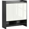 HOMCOM Mobile Scarpiera da Ingresso in Truciolato per 19 Scarpe con Ripiani Regolabili su 3 Livelli, 90x32x100 cm, Grigio e Bianco