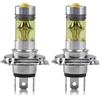 Dorccsi 2 pezzi di fendinebbia gialli, lampadine a LED ad alta luminosità H4 12V 100W, accessori per auto in lega di alluminio, lampadine a LED H11, per fendinebbia, per fari