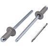 SKIR'CO (100 pezzi) Rivetti per tende verniciate, 4,0 x 8 mm, in alluminio, punta per trapano inclusa (alluminio grigio RAL 9007)