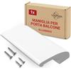 LouMaxx Maniglia per porta balcone esterna - Robusto maniglione per terrazza in alluminio - Maniglione per porta resistente agli agenti atmosferici e durevole, verniciato a polvere in bianco, con