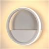 Comely LED lampada a parete rotonda 12W 800LM, bianco caldo 3000K, lampada a parete in alluminio interno, Ø 20cm luce esterna, design moderno per soggiorno corridoio letto