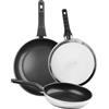 CONFEZIONE 3 PADELLE SAN IGNACIO 16CM 20CM 24CM Set 24posate In Acciaio Inox Con Manici Blu 90214101