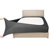 Mrs Awesome Copri per letto boxspring in jersey elasticizzato, alternativa alla mantovana giroletto, ultra morbida e resistente alle pieghe, Queen/Queen XL, grigio scuro