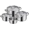 WMF Gourmet Plus Batteria pentole 4 pezzi, acciaio inox opaco, adatta a induzione, Made in Italy