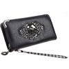Black Sugar Portafoglio lungo da donna gotico gotico solido punk portamonete tasche per assegni carte bancarie moneta banconote companion chic borsa a mano cranio nero, Nero , S, Classico