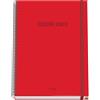 Dohe - Taccuino A4 a quadretti - 100 fogli spessore 90 g/m², dimensioni 22,8 x 30 cm, copertina rigida, chiusura anelli e gomma elastica, griglia 5 mm, materiale scolastico - COLOUR VIBES rosso