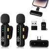 Monemey Microfono Lavalier Wireless per iPhone, iPad, Android, Microfono Wireless per Porta Type-C/Lightning/USB, Mini Microfono Plug-play per Registrazione Video, Live, Intervista, YouTube, TikTok