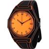 findtime Orologi da uomo e da donna, cinturino in silicone, analogico, al quarzo, semplice orologio sportivo e giovani, orologio da polso senza numeri, 3 ATM, impermeabile, da uomo,, Colore: arancione