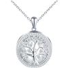 MICSAVI Collana Foto Personalizzata in Argento 925 Medaglione Albero della vita per Donna, Ciondolo Albero Portafoto con Zirconi, Regalo Gioielli per Madre Figlia Fidanzata