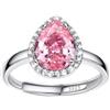 Bestyle Anello da Donna in Argento 925 Regolabile con Pietra Febbraio Ametista, Anello Regolabile con Pietra Portafortuna Forma Cuore Anello in Argento 925 Donna, Confezione Regalo