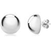 Tuscany Silver Orecchini a perno mezza sfera da 10 mm da donna in argento sterling