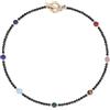 COAI Collana da Donna con Perline Sfaccettate di Tormalina Nera e Pietre Chakra, Collana Pietre Naturali da Donna Estiva Minimalista